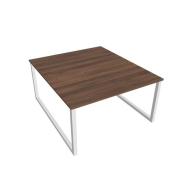 Pracovný stôl UNI O, 140x75,5x160 cm, orech/biela