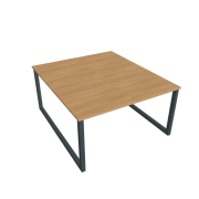 Pracovný stôl UNI O, 140x75,5x160 cm, dub/čierna