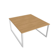 Pracovný stôl UNI O, 140x75,5x160 cm, dub/biela
