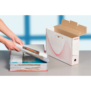 Archívny box Esselte 100mm biely/červený