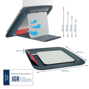 Stojan pod notebook Leitz Cosy zamatový sivá