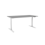 Výškovo nastaviteľný stôl BASIC, 2-motorový, 160x80 cm, podnož biela + doska sivá