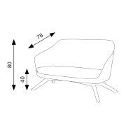 Dvojkreslo Rona, š. 147 cm, modrá Bomaby 57