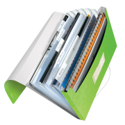 Aktovka plastová s priehradkami Leitz WOW metalická zelená