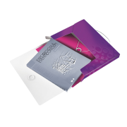 Plastový box s gumičkou Leitz WOW purpurový