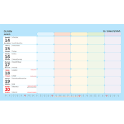 Stolový kalendár riadkový - Týždenný rodinný plánovací 2025