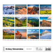 Nástenný kalendár krásy Slovenska 30 x 30 cm 2025