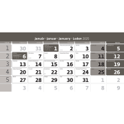 Nástenný kalendár trojmesačný sivý so špirálou 2025