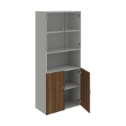 Policová skriňa Drive, 80x185x42 cm, orech/sivá