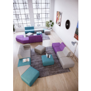 Taburet Rubico Square, 62x75x40cm, látka BN2 oranžová