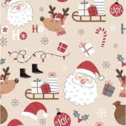 Vianočné servítky 3-vrstvové HARMONY 33x33cm Vianočný vzor na béžovej 20 ks