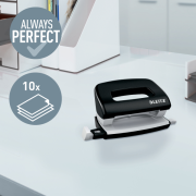 Sada zošívačka a dierovačka Leitz WOW mini čierna