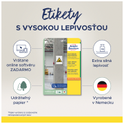 Etikety univerzálne 63,5x29,6mm Avery  A4, silne lepivé 20 hárkov