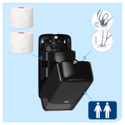 Zásobník na toaletný papier TORK Mid-size Twin čierny T6