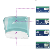 Zásobník na skladané utierky Tork Folded Wiper tyrkysový W4