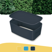 Úložný box s vekom Leitz MyBox, veľkosť S zamatový šedý