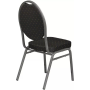 Banketová stolička Black Round, antracitový rám, látka čierna