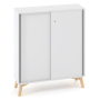Policová skriňa ALFA ROOT, posuvné dvere, 2 police, 100x45x121,5cm, biela